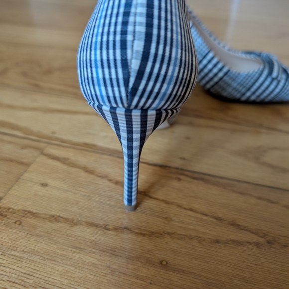 J. Crew Plaid Heels - Blue and White - Picture 3 of 3